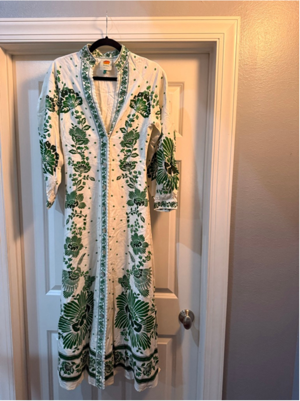 Women's FARM Rio White Green Floral Maxi Dress XS - Picture 5 of 16